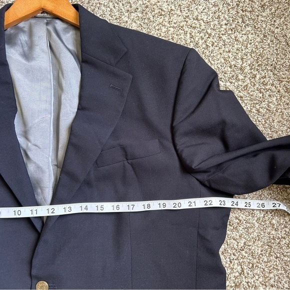 Vintage Oscar De La Renta Blue Wool Blazer Jacket Suit Jacket Size 44 L - Picture 7 of 8